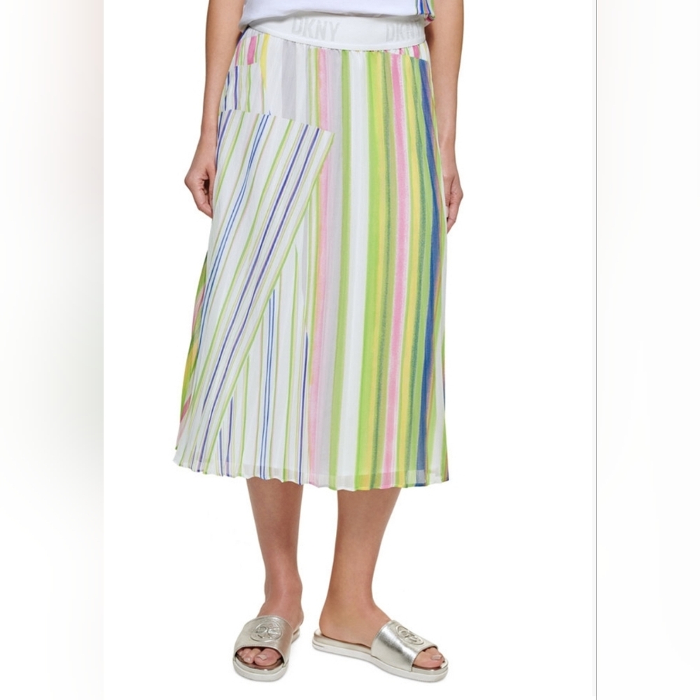 NWT DKNY Skirt with Vibrant Stripes Size Small